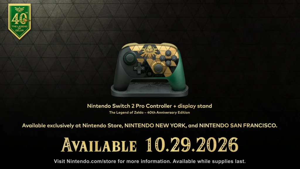 The Legend of Zelda 40th Anniversary Edition Nintendo Switch 2 Pro Controller